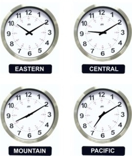12" Brushed Aluminum Analog  Time Zone Clocks